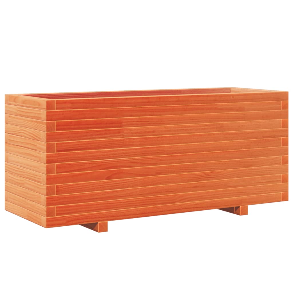 vidaXL Jardinieră grădină, maro ceruit, 110x40x49,5 cm, lemn masiv pin vidaXL Jardinieră grădină, maro ceruit, 110x40x49,5 cm, lemn masiv pin