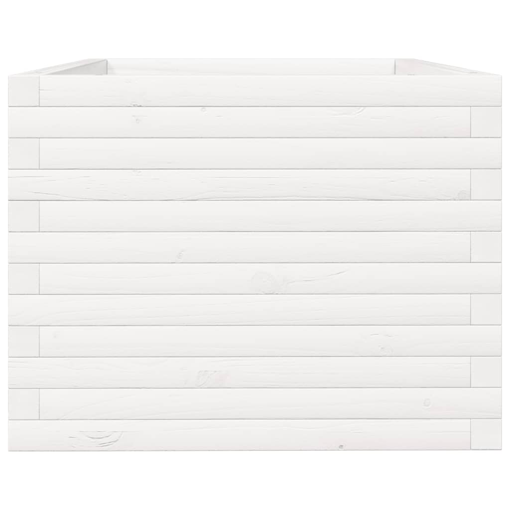 vidaXL Jardinieră de grădină, alb, 90x60x49,5 cm, lemn masiv de pin