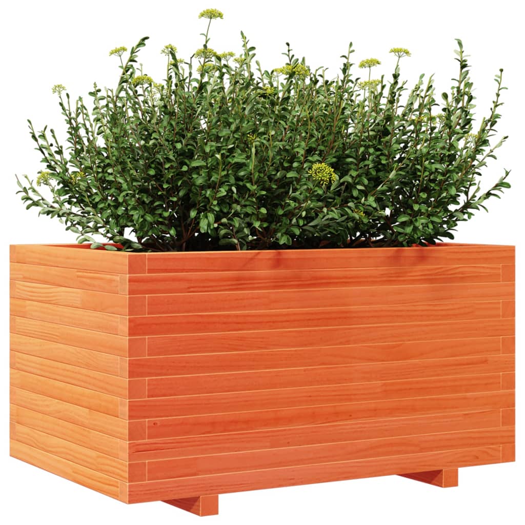 vidaXL Jardinieră grădină, maro ceruit, 90x60x49,5 cm, lemn masiv pin