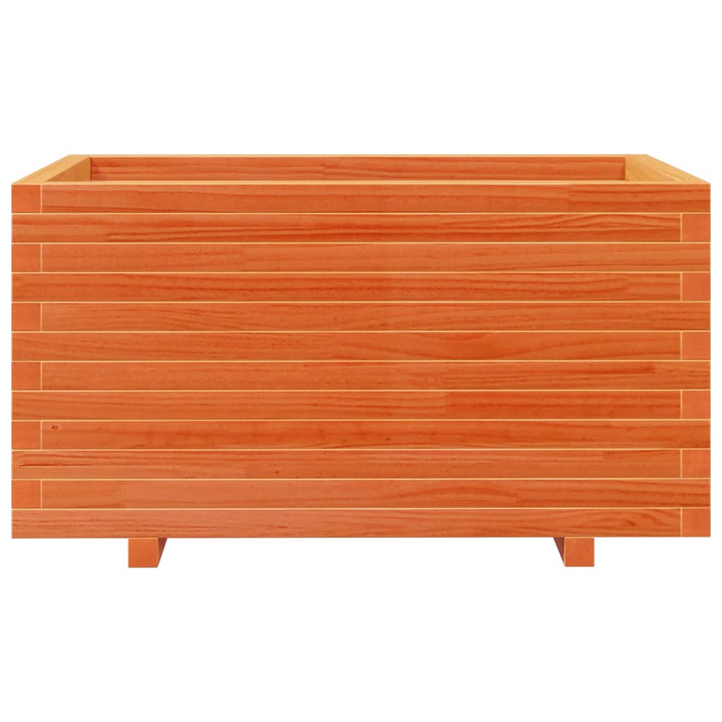 vidaXL Jardinieră grădină, maro ceruit, 90x60x49,5 cm, lemn masiv pin