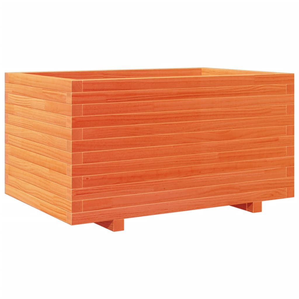 vidaXL Jardinieră grădină, maro ceruit, 90x60x49,5 cm, lemn masiv pin