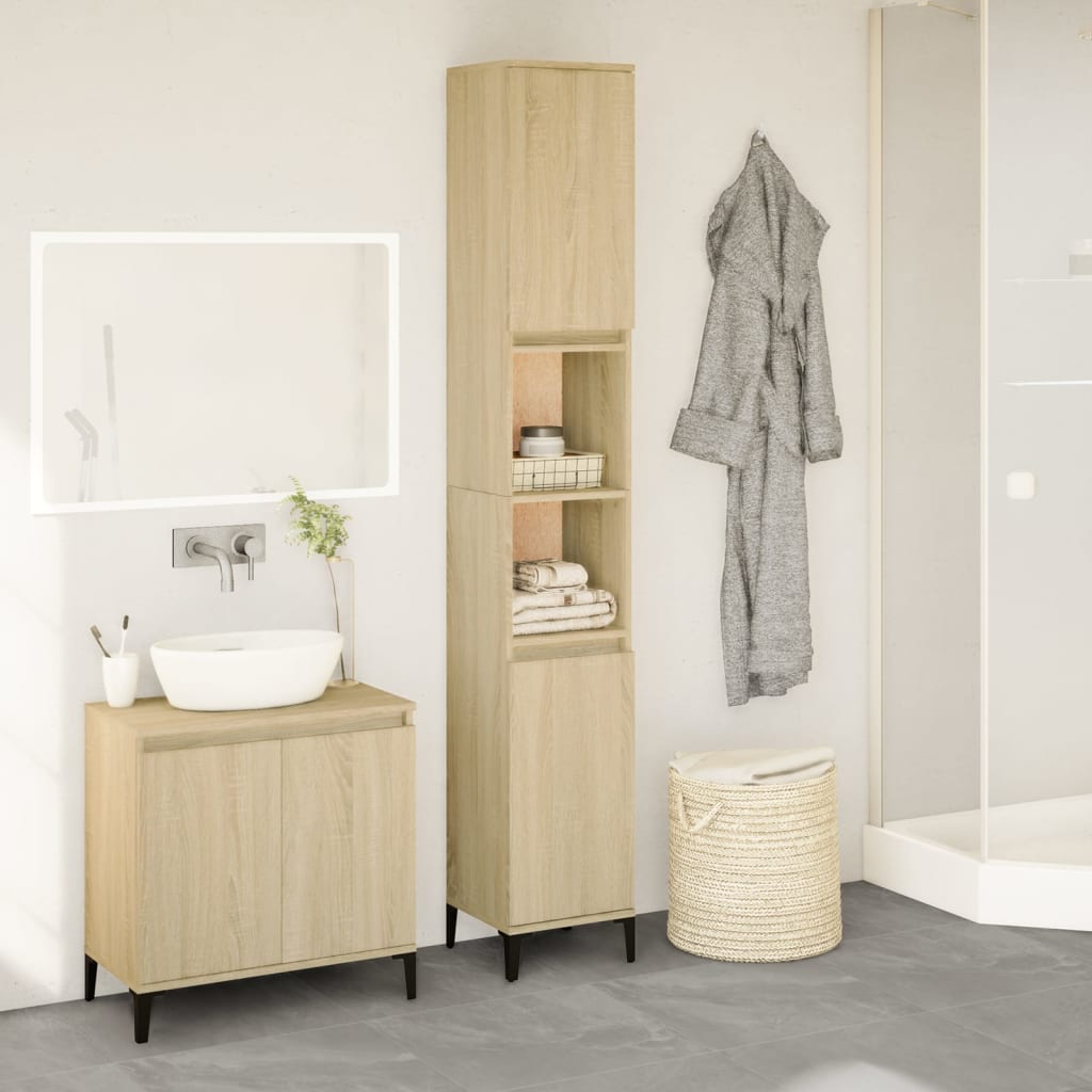 vidaXL Dulap de baie, stejar sonoma, 30x30x190 cm, lemn prelucrat vidaXL Dulap de baie, stejar sonoma, 30x30x190 cm, lemn prelucrat