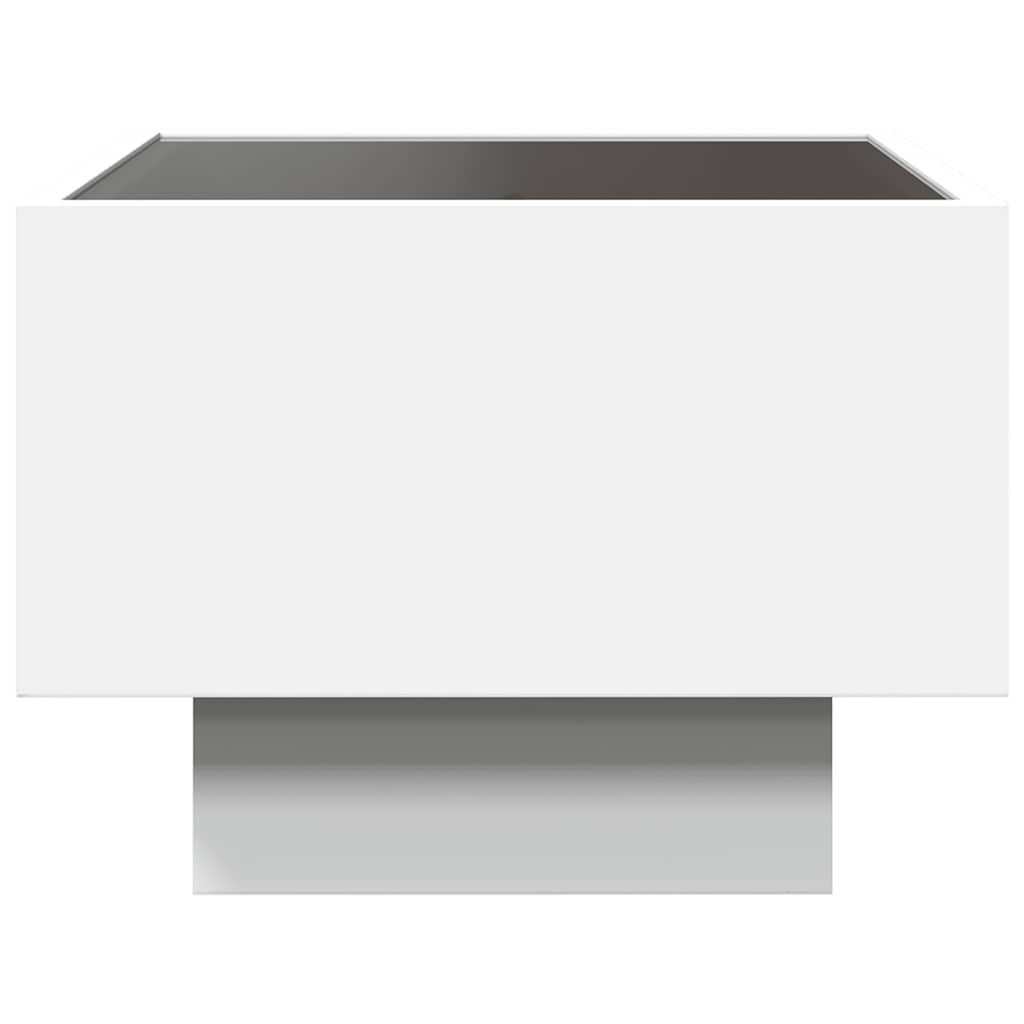 vidaXL Masă laterală cu LED, alb, 40x40x30 cm, lemn prelucrat