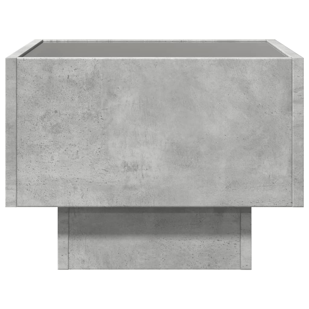 vidaXL Masă laterală cu LED, gri beton, 40x40x30 cm, lemn prelucrat
