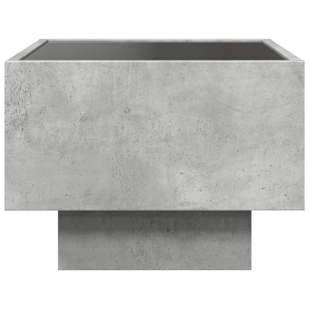 vidaXL Masă laterală cu LED, gri beton, 40x40x30 cm, lemn prelucrat
