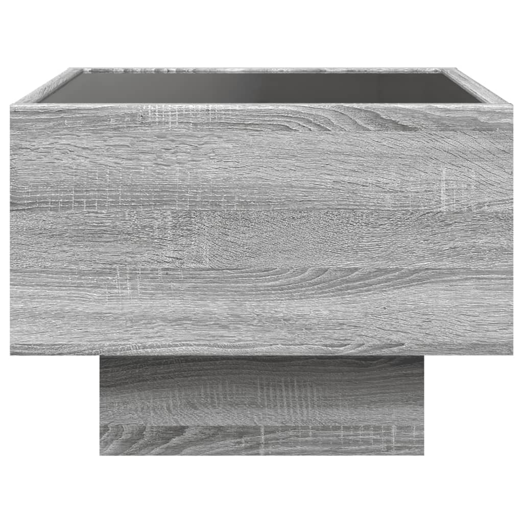 vidaXL Masă laterală cu LED, sonoma gri, 40x40x30 cm, lemn prelucrat vidaXL Masă laterală cu LED, sonoma gri, 40x40x30 cm, lemn prelucrat