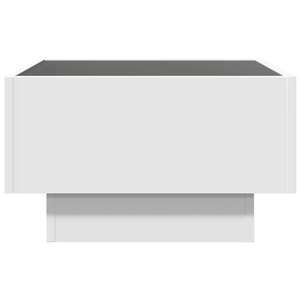 vidaXL Măsuță de cafea cu LED, alb, 50x50x30 cm, lemn prelucrat vidaXL Măsuță de cafea cu LED, alb, 50x50x30 cm, lemn prelucrat