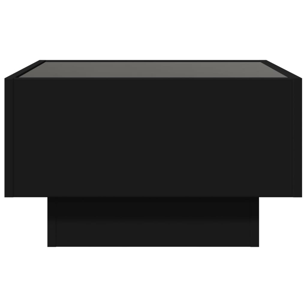 vidaXL Măsuță de cafea cu LED, negru, 50x50x30 cm, lemn prelucrat vidaXL Măsuță de cafea cu LED, negru, 50x50x30 cm, lemn prelucrat