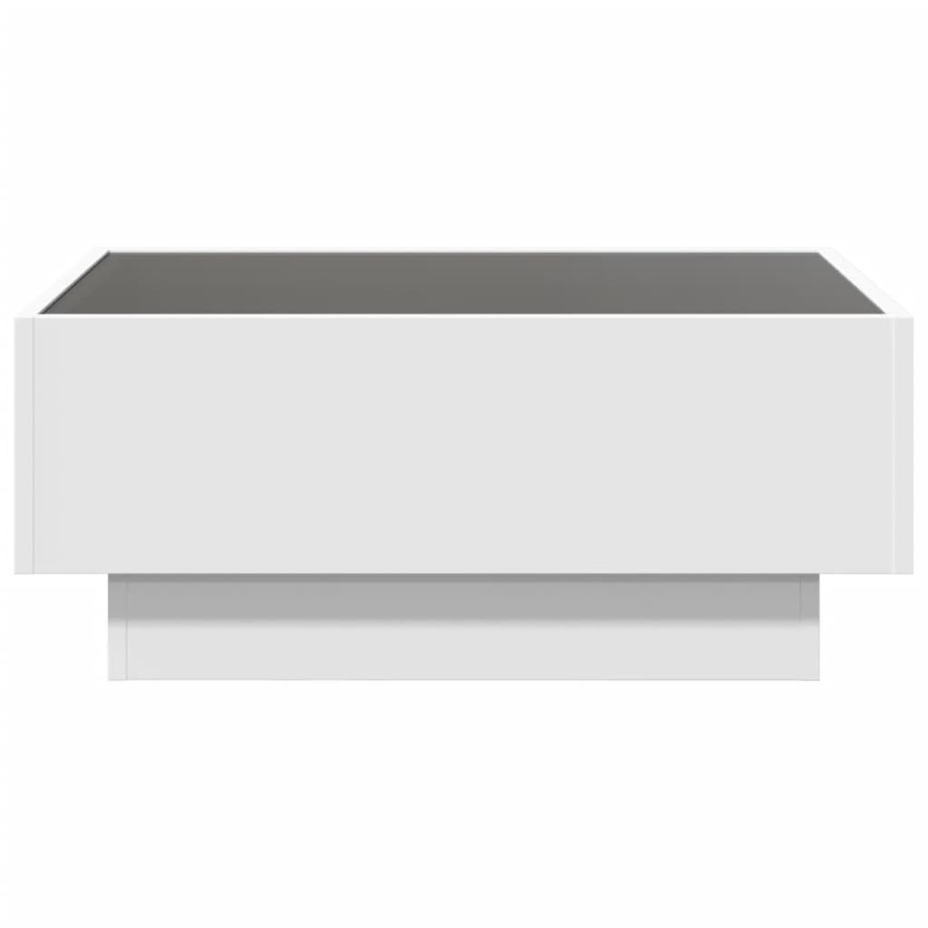 vidaXL Măsuță de cafea cu LED, alb, 70x50x30 cm, lemn prelucrat vidaXL Măsuță de cafea cu LED, alb, 70x50x30 cm, lemn prelucrat