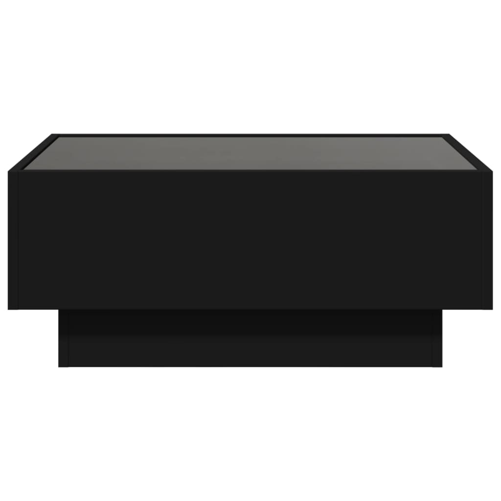 vidaXL Măsuță de cafea cu LED, negru, 70x50x30 cm, lemn prelucrat vidaXL Măsuță de cafea cu LED, negru, 70x50x30 cm, lemn prelucrat