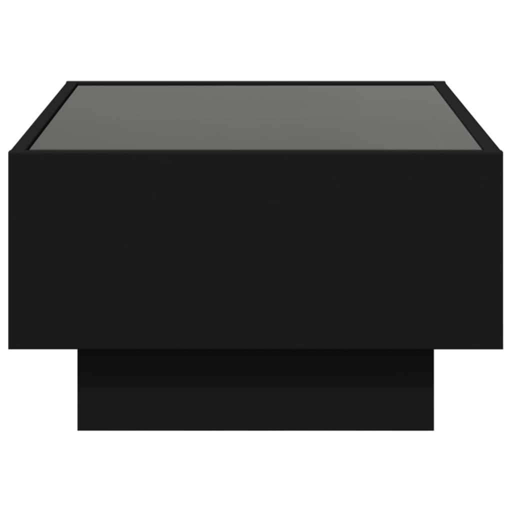 vidaXL Măsuță de cafea cu LED, negru, 70x50x30 cm, lemn prelucrat vidaXL Măsuță de cafea cu LED, negru, 70x50x30 cm, lemn prelucrat