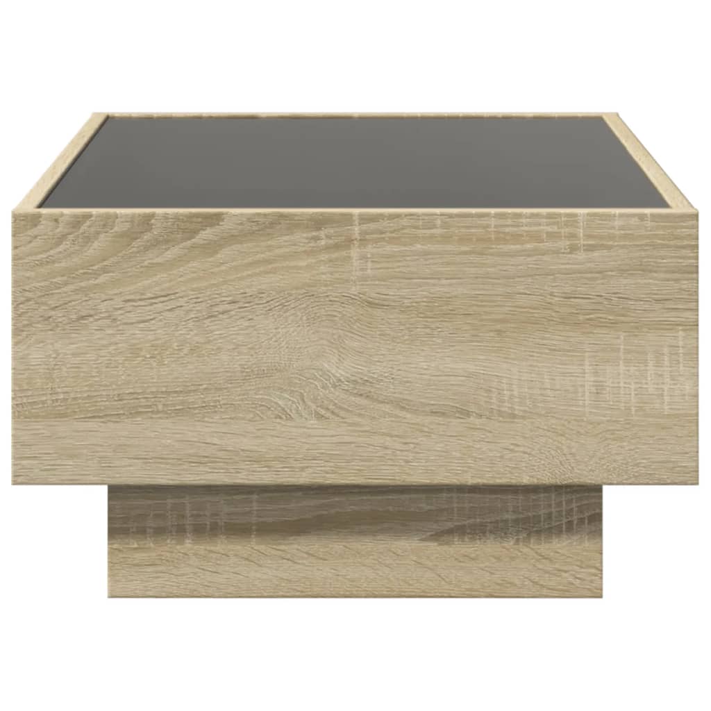 vidaXL Măsuță de cafea cu LED stejar sonoma 70x50x30 cm lemn prelucrat vidaXL Măsuță de cafea cu LED stejar sonoma 70x50x30 cm lemn prelucrat