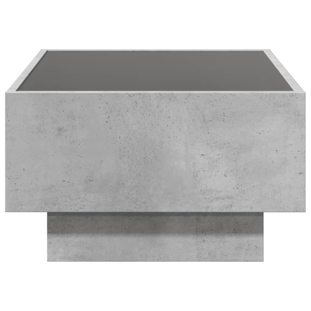 vidaXL Măsuță de cafea cu LED, gri beton, 70x50x30 cm, lemn prelucrat