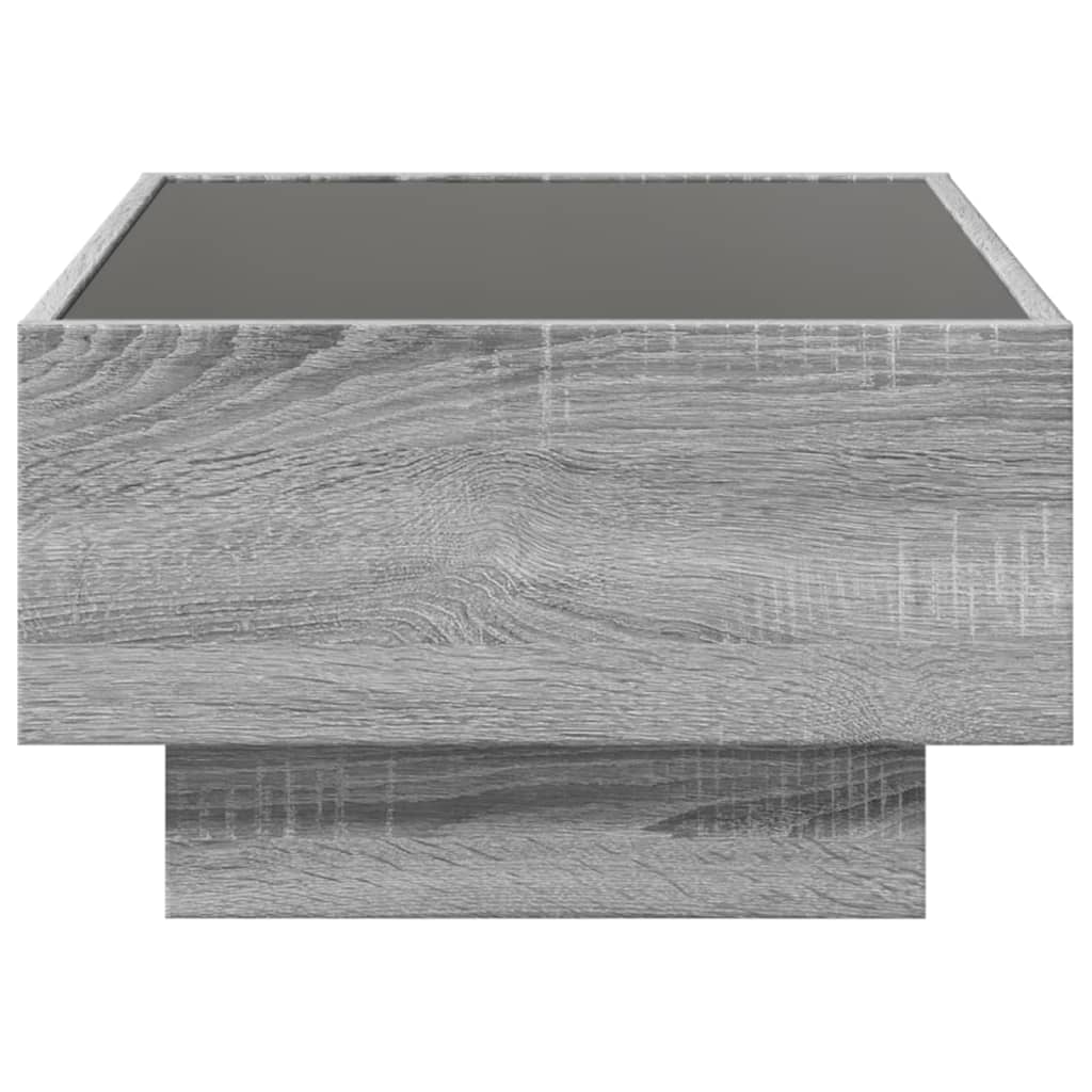 vidaXL Măsuță de cafea cu LED sonoma gri 70x50x30 cm lemn prelucrat vidaXL Măsuță de cafea cu LED sonoma gri 70x50x30 cm lemn prelucrat