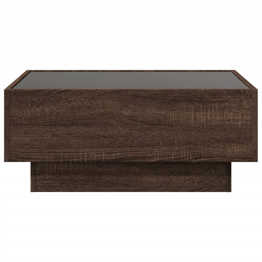 vidaXL Măsuță de cafea cu LED stejar maro 70x50x30 cm lemn prelucrat vidaXL Măsuță de cafea cu LED stejar maro 70x50x30 cm lemn prelucrat