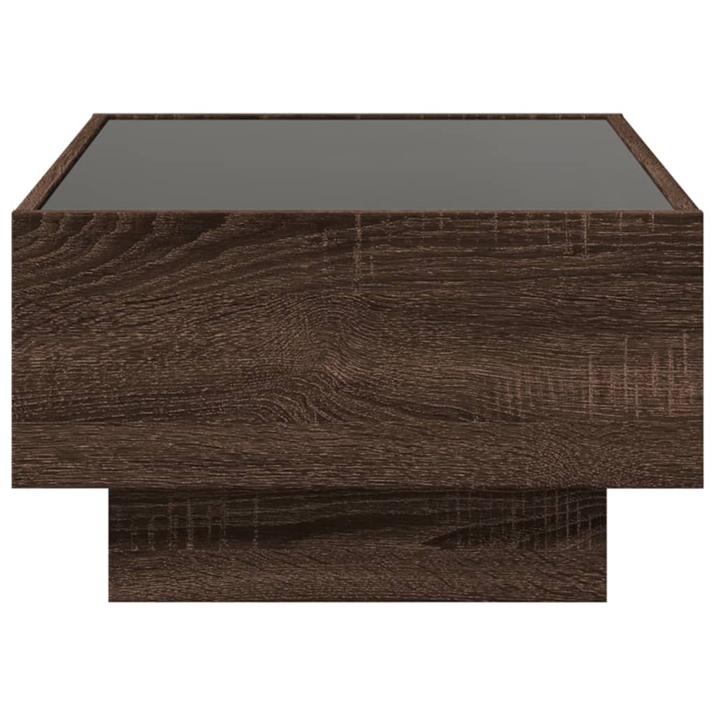 vidaXL Măsuță de cafea cu LED stejar maro 70x50x30 cm lemn prelucrat vidaXL Măsuță de cafea cu LED stejar maro 70x50x30 cm lemn prelucrat