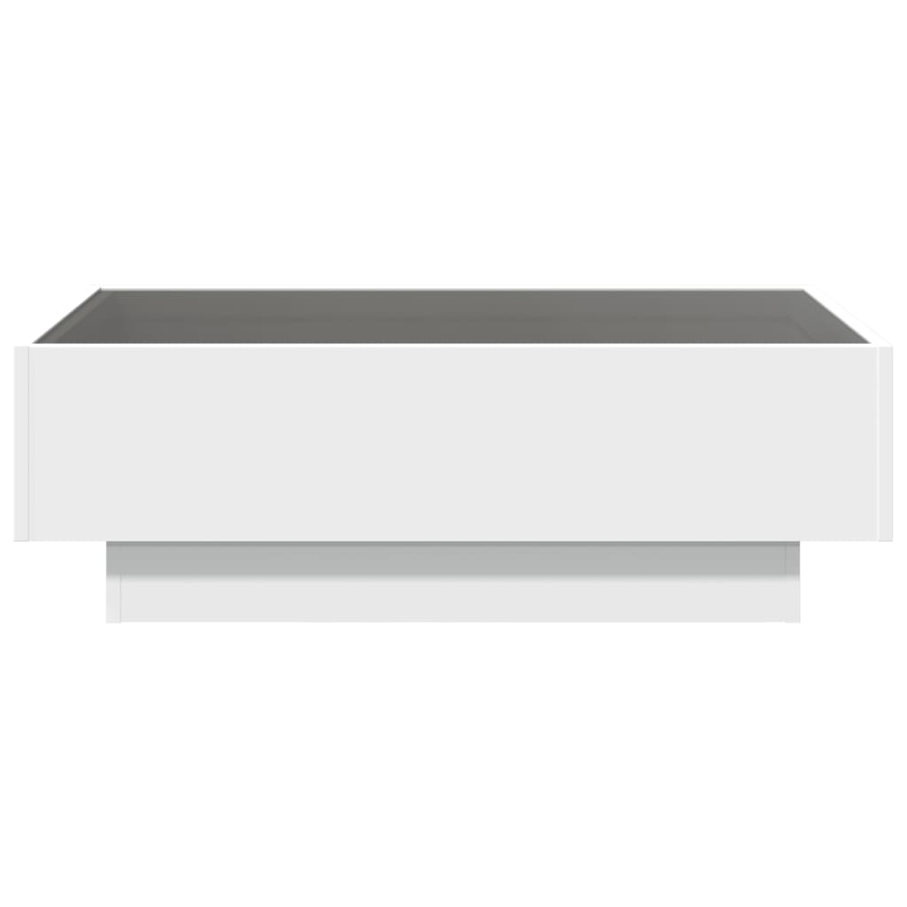 vidaXL Măsuță de cafea cu LED, alb, 90x50x30 cm, lemn prelucrat
