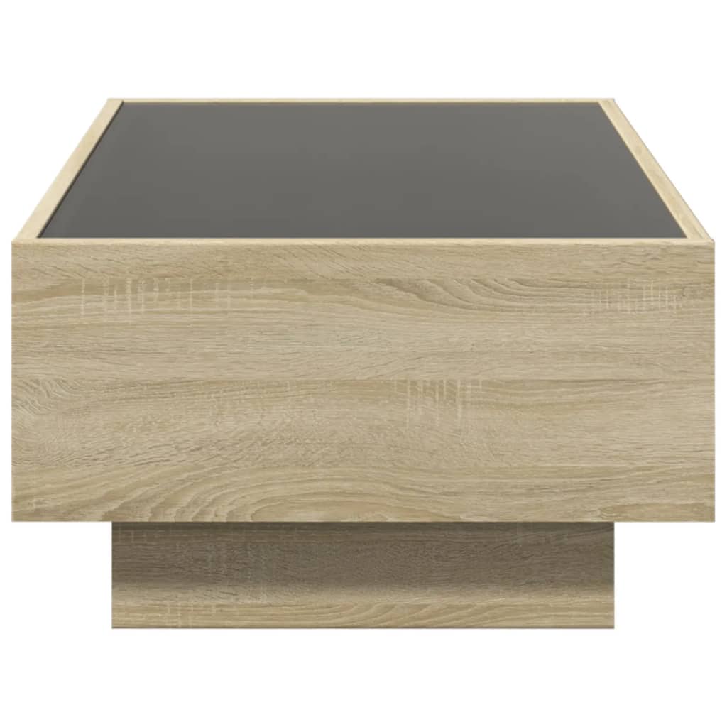 vidaXL Măsuță de cafea cu LED stejar sonoma 90x50x30 cm lemn prelucrat