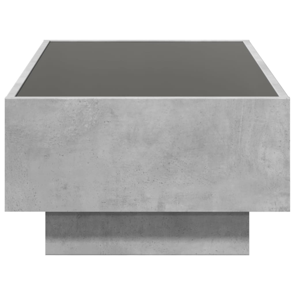 vidaXL Măsuță de cafea cu LED, gri beton, 90x50x30 cm, lemn prelucrat vidaXL Măsuță de cafea cu LED, gri beton, 90x50x30 cm, lemn prelucrat