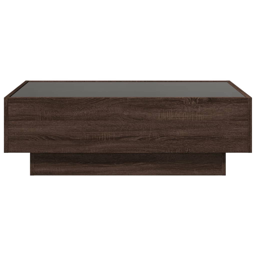 vidaXL Măsuță de cafea cu LED stejar maro 90x50x30 cm lemn prelucrat vidaXL Măsuță de cafea cu LED stejar maro 90x50x30 cm lemn prelucrat