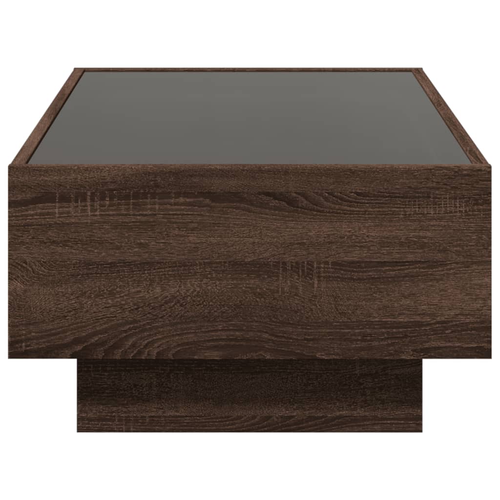 vidaXL Măsuță de cafea cu LED stejar maro 90x50x30 cm lemn prelucrat vidaXL Măsuță de cafea cu LED stejar maro 90x50x30 cm lemn prelucrat