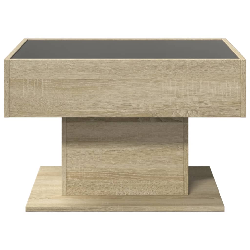 vidaXL Măsuță de cafea cu LED stejar sonoma 70x50x45 cm lemn prelucrat vidaXL Măsuță de cafea cu LED stejar sonoma 70x50x45 cm lemn prelucrat