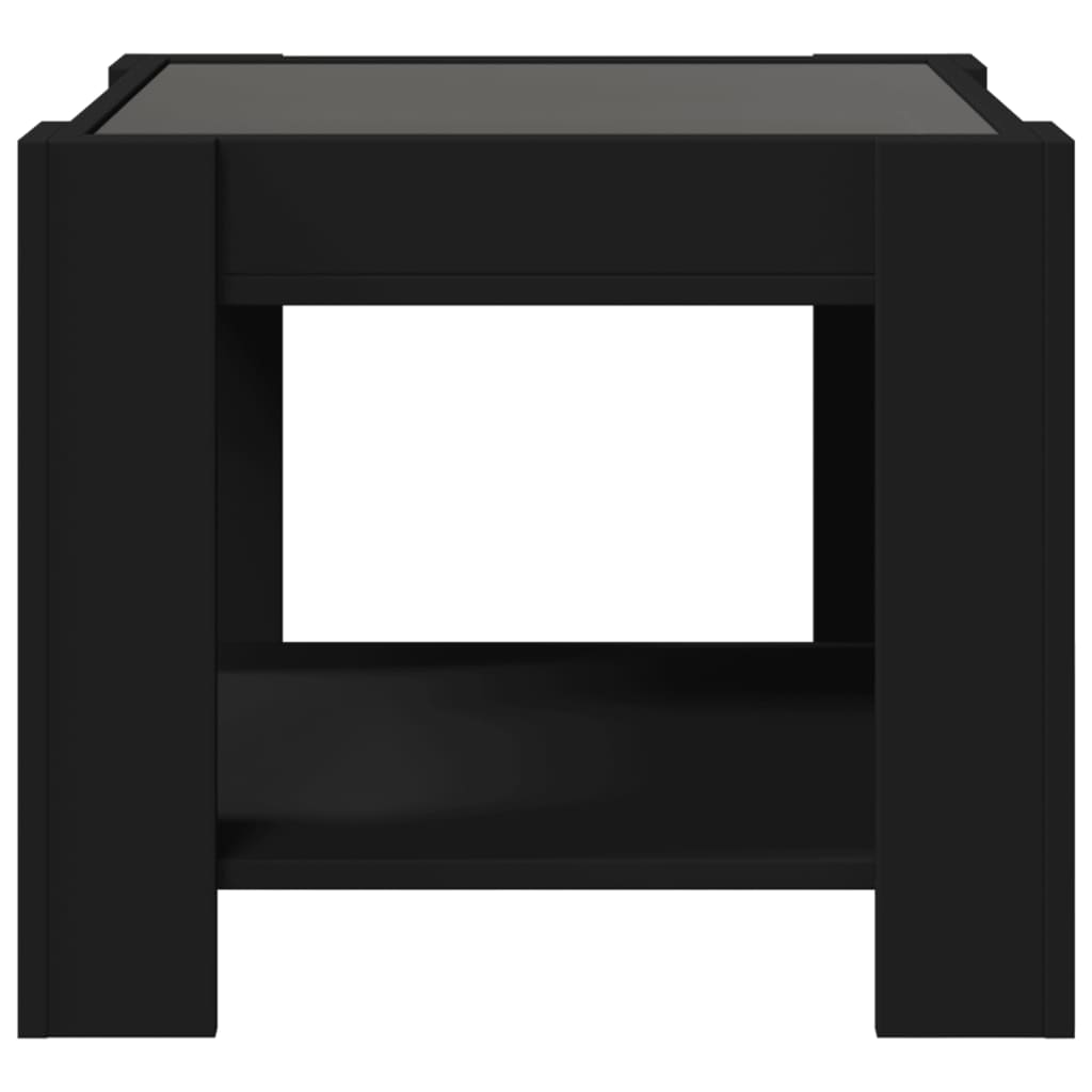 vidaXL Măsuță de cafea cu LED, negru, 53x53x45 cm, lemn prelucrat vidaXL Măsuță de cafea cu LED, negru, 53x53x45 cm, lemn prelucrat