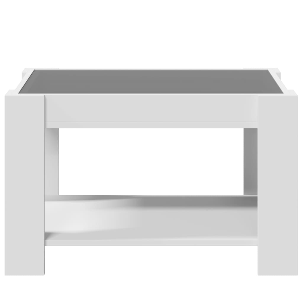 vidaXL Măsuță de cafea cu LED, alb, 73x53x45 cm, lemn prelucrat vidaXL Măsuță de cafea cu LED, alb, 73x53x45 cm, lemn prelucrat