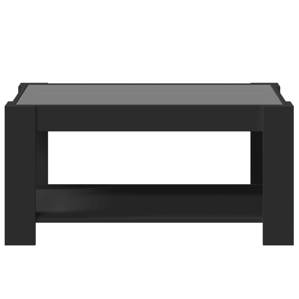 vidaXL Măsuță de cafea cu LED, negru, 93x53x45 cm, lemn prelucrat vidaXL Măsuță de cafea cu LED, negru, 93x53x45 cm, lemn prelucrat