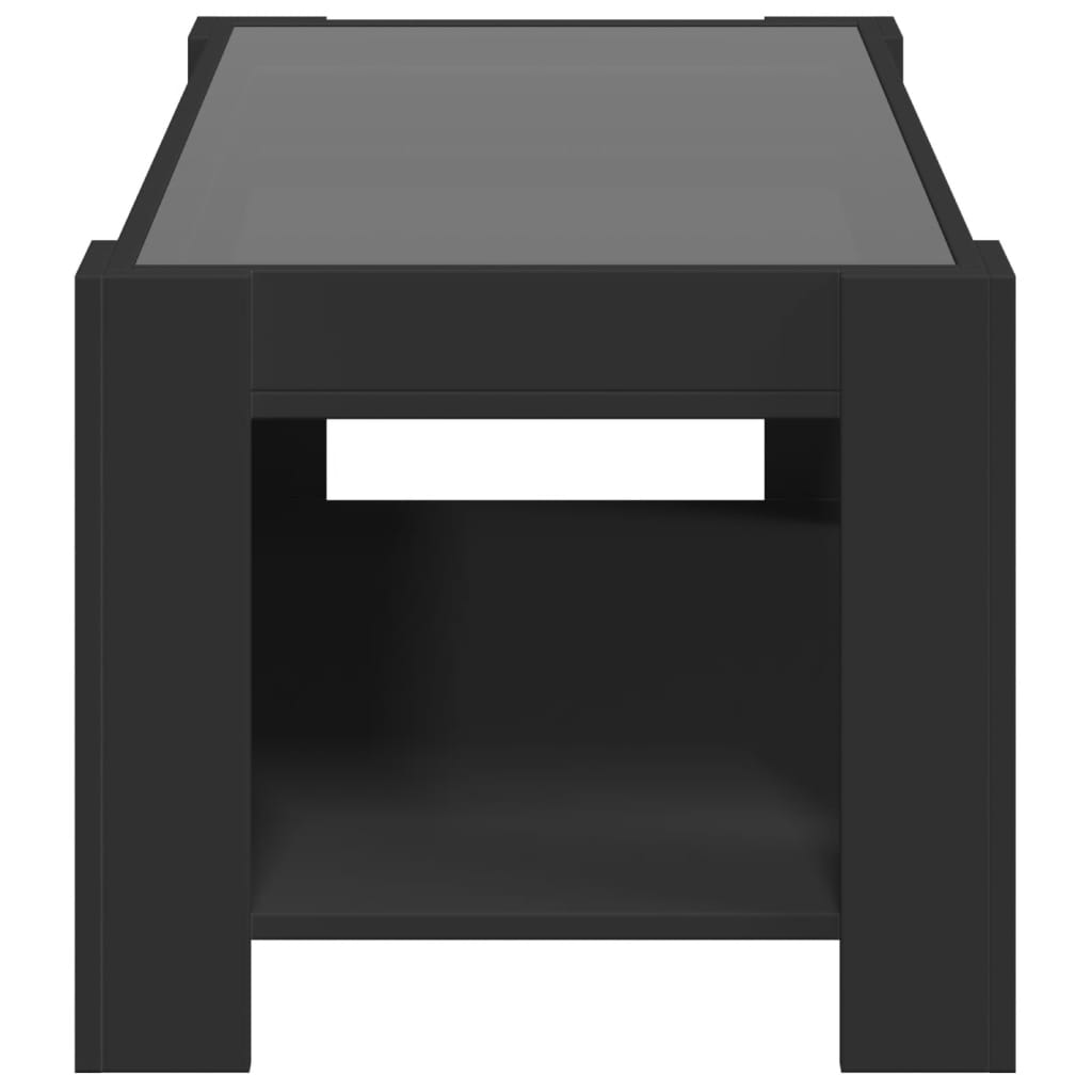vidaXL Măsuță de cafea cu LED, negru, 93x53x45 cm, lemn prelucrat vidaXL Măsuță de cafea cu LED, negru, 93x53x45 cm, lemn prelucrat
