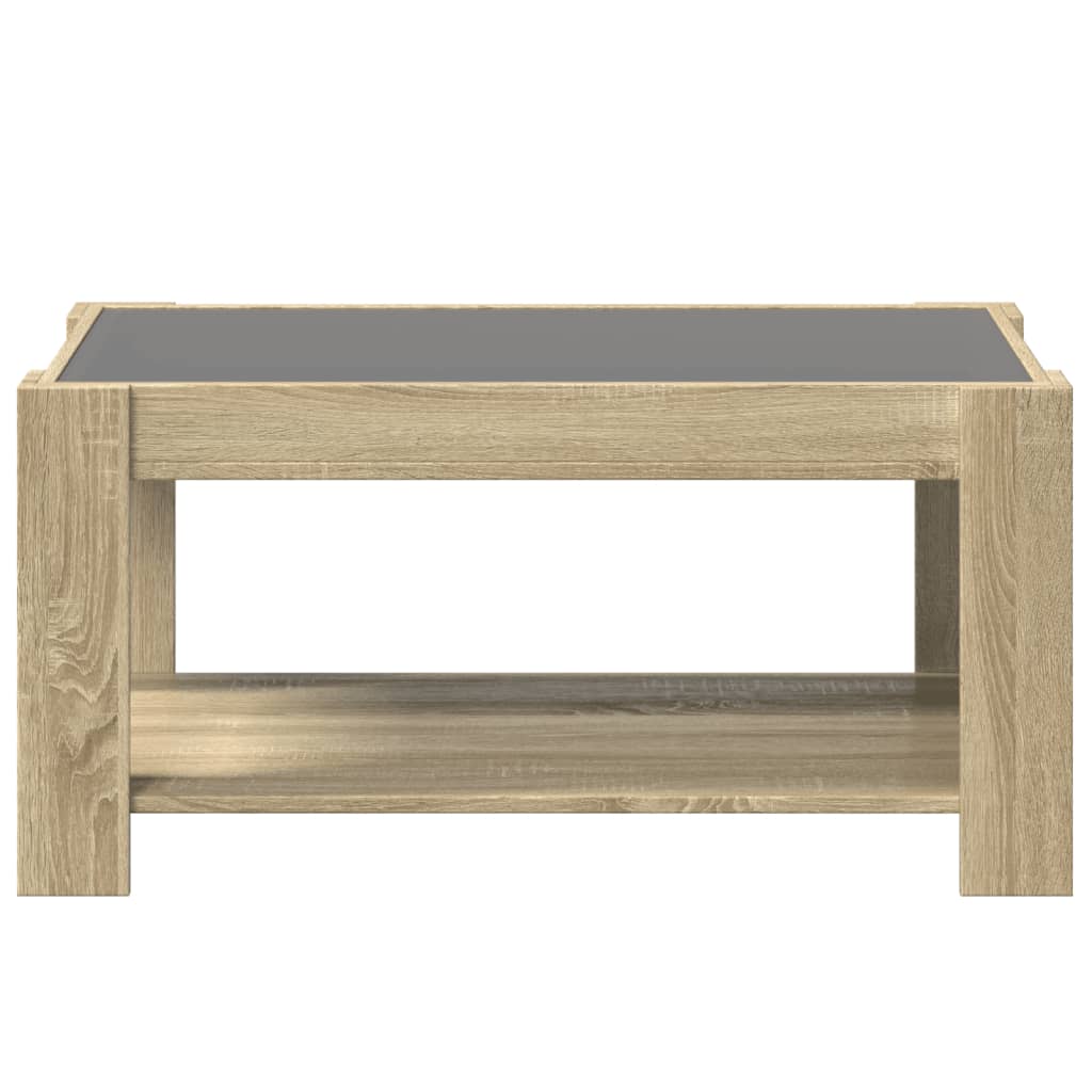 vidaXL Măsuță de cafea cu LED stejar sonoma 93x53x45 cm lemn prelucrat