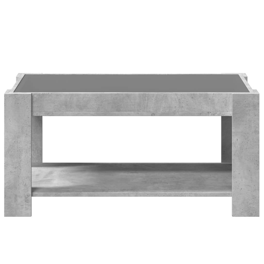 vidaXL Măsuță de cafea cu LED, gri beton, 93x53x45 cm, lemn prelucrat