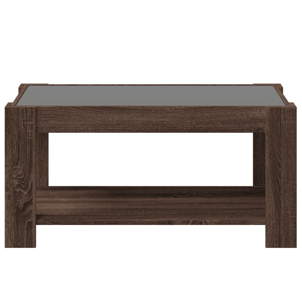 vidaXL Măsuță de cafea cu LED stejar maro 93x53x45 cm lemn prelucrat vidaXL Măsuță de cafea cu LED stejar maro 93x53x45 cm lemn prelucrat