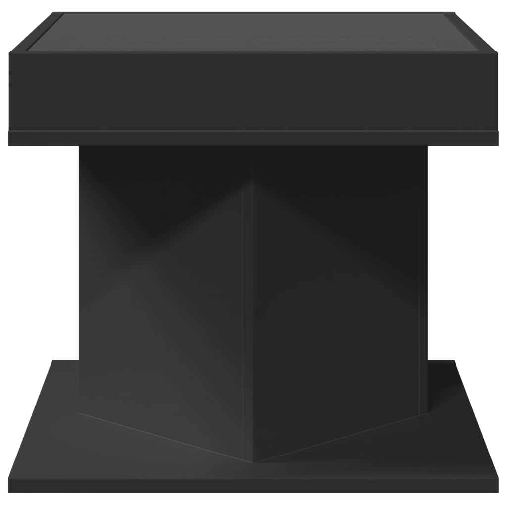 vidaXL Măsuță de cafea cu LED, negru, 50x50x45 cm, lemn prelucrat vidaXL Măsuță de cafea cu LED, negru, 50x50x45 cm, lemn prelucrat