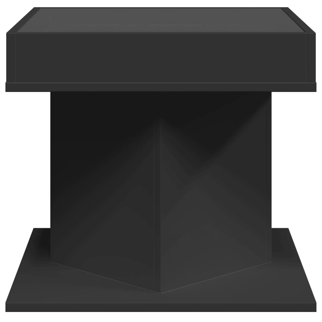 vidaXL Măsuță de cafea cu LED, negru, 50x50x45 cm, lemn prelucrat vidaXL Măsuță de cafea cu LED, negru, 50x50x45 cm, lemn prelucrat