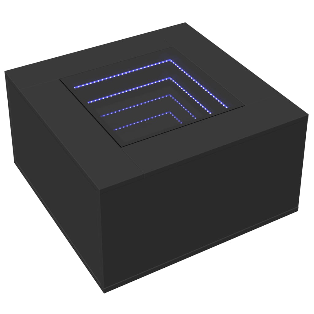 vidaXL Măsuță de cafea cu LED, negru, 60x60x40 cm, lemn prelucrat vidaXL Măsuță de cafea cu LED, negru, 60x60x40 cm, lemn prelucrat