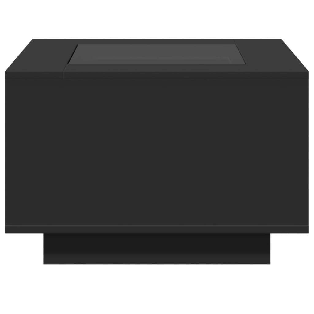 vidaXL Măsuță de cafea cu LED, negru, 60x60x40 cm, lemn prelucrat vidaXL Măsuță de cafea cu LED, negru, 60x60x40 cm, lemn prelucrat