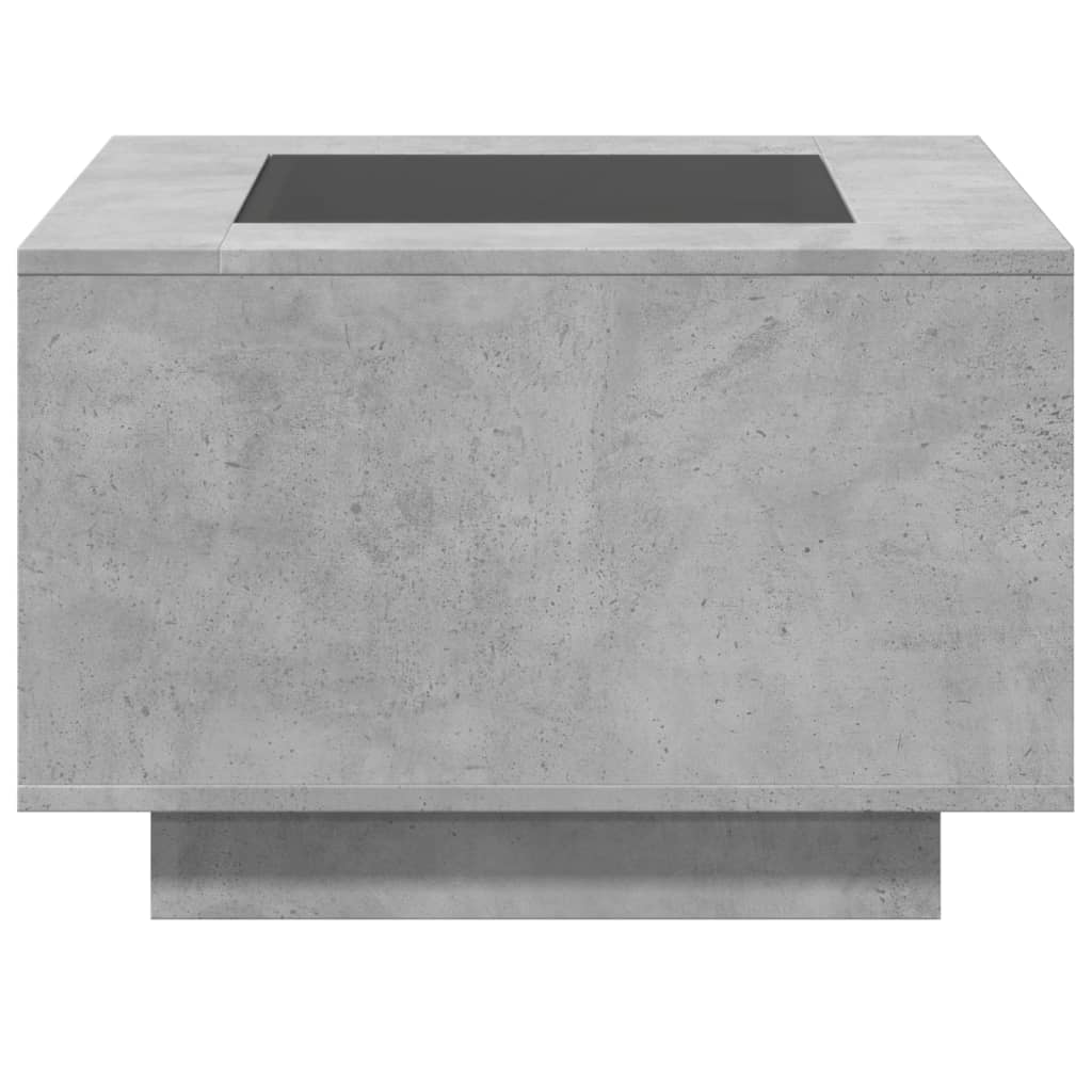 vidaXL Măsuță de cafea cu LED, gri beton, 60x60x40 cm, lemn prelucrat vidaXL Măsuță de cafea cu LED, gri beton, 60x60x40 cm, lemn prelucrat