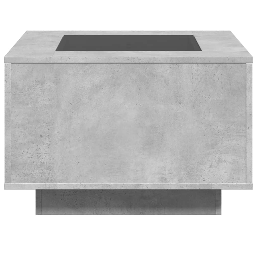 vidaXL Măsuță de cafea cu LED, gri beton, 60x60x40 cm, lemn prelucrat vidaXL Măsuță de cafea cu LED, gri beton, 60x60x40 cm, lemn prelucrat