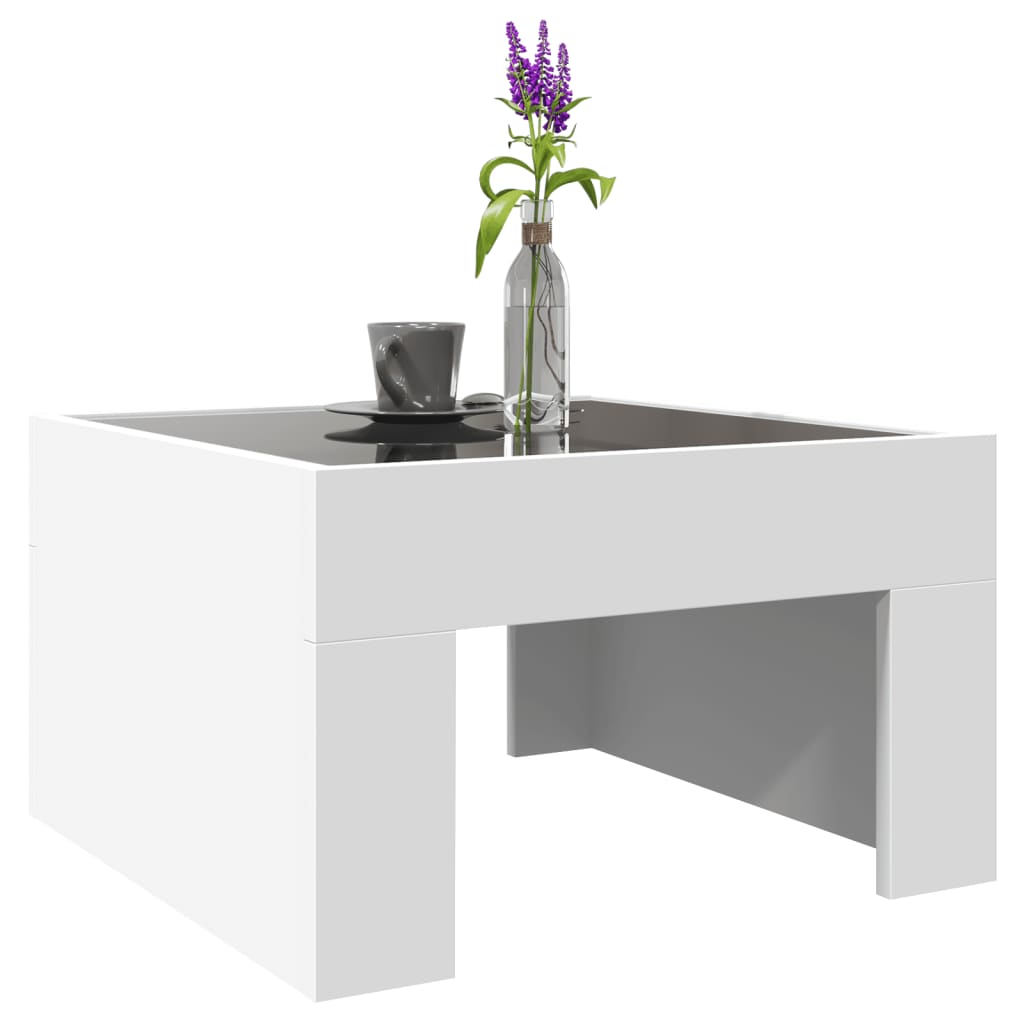 vidaXL Măsuță de cafea cu LED infinity, alb, 50x50x30 cm vidaXL Măsuță de cafea cu LED infinity, alb, 50x50x30 cm