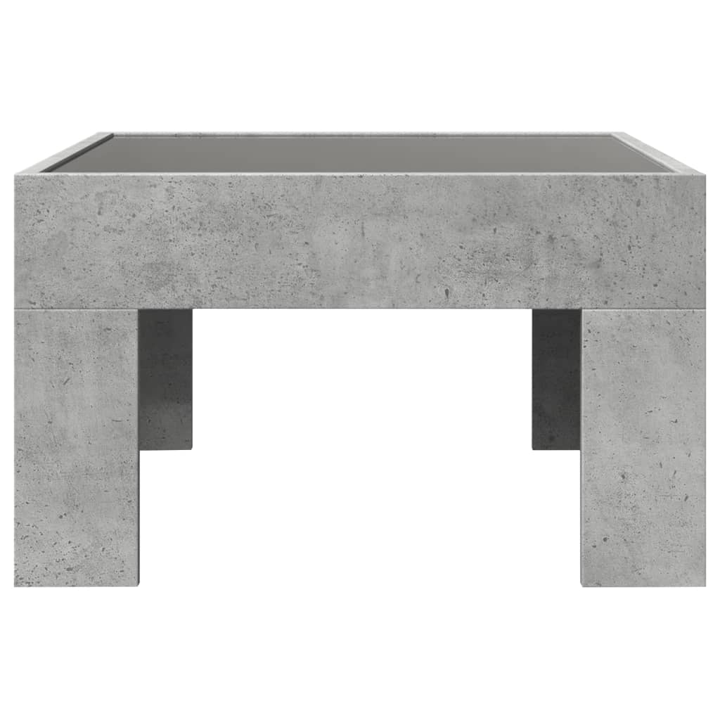vidaXL Măsuță de cafea cu LED infinity, gri beton, 50x50x30 cm vidaXL Măsuță de cafea cu LED infinity, gri beton, 50x50x30 cm