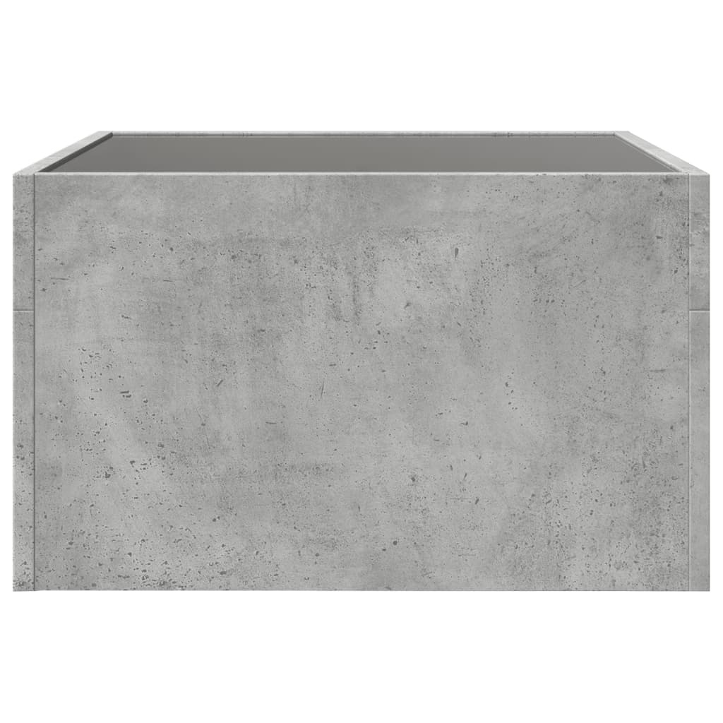 vidaXL Măsuță de cafea cu LED infinity, gri beton, 50x50x30 cm vidaXL Măsuță de cafea cu LED infinity, gri beton, 50x50x30 cm