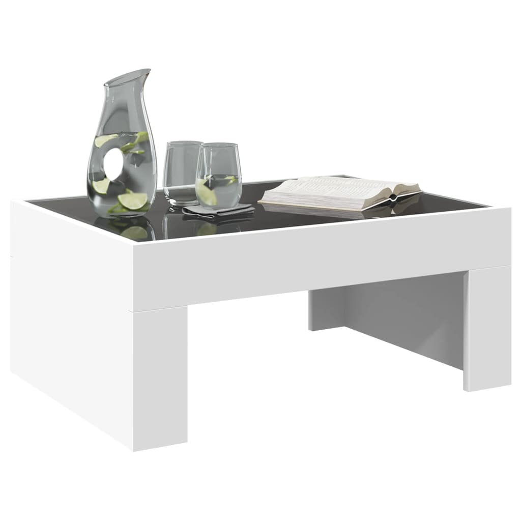 vidaXL Măsuță de cafea cu LED infinity, alb, 70x50x30 cm vidaXL Măsuță de cafea cu LED infinity, alb, 70x50x30 cm