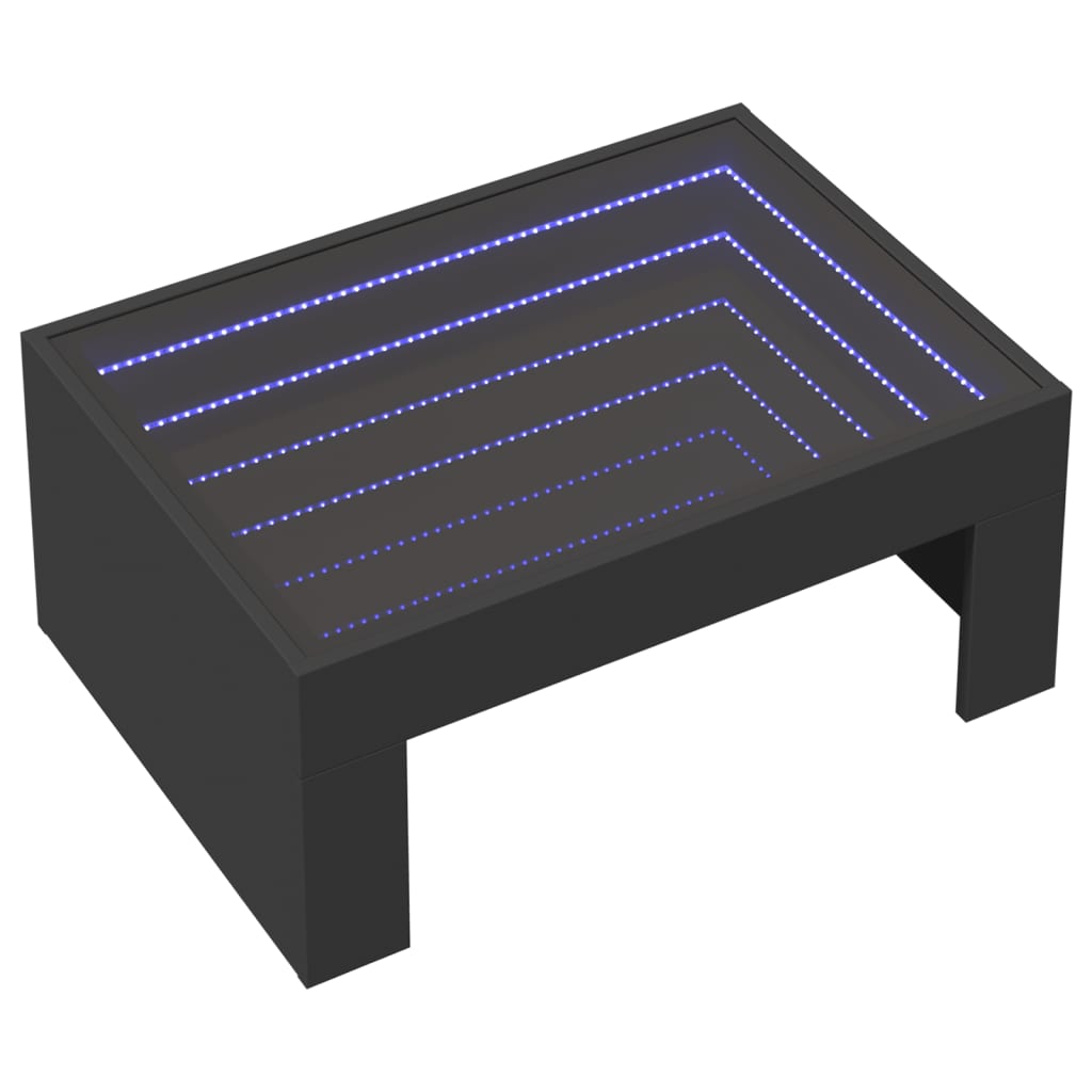 vidaXL Măsuță de cafea cu LED infinity, negru, 70x50x30 cm vidaXL Măsuță de cafea cu LED infinity, negru, 70x50x30 cm
