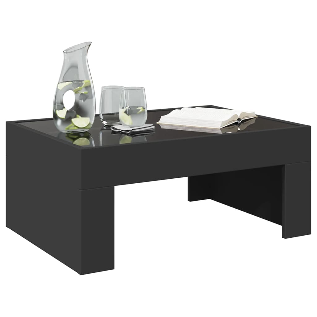 vidaXL Măsuță de cafea cu LED infinity, negru, 70x50x30 cm vidaXL Măsuță de cafea cu LED infinity, negru, 70x50x30 cm