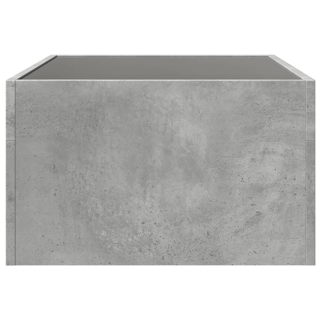 vidaXL Măsuță de cafea cu LED infinity, gri beton, 70x50x30 cm vidaXL Măsuță de cafea cu LED infinity, gri beton, 70x50x30 cm