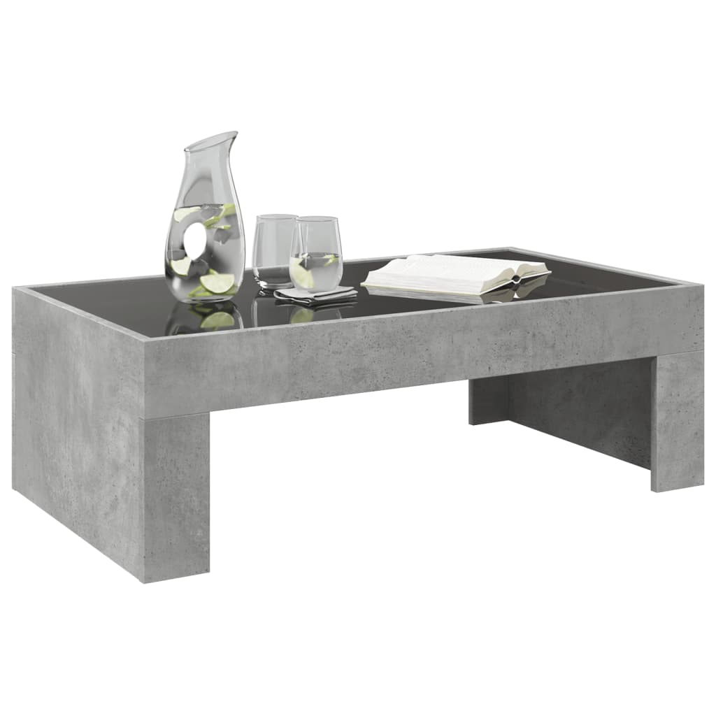 vidaXL Măsuță de cafea cu LED infinity, gri beton, 90x50x30 cm vidaXL Măsuță de cafea cu LED infinity, gri beton, 90x50x30 cm