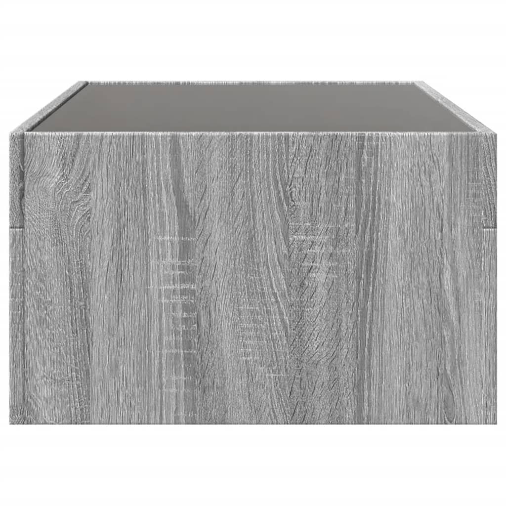 vidaXL Măsuță de cafea cu LED infinity, gri sonoma, 90x50x30 cm vidaXL Măsuță de cafea cu LED infinity, gri sonoma, 90x50x30 cm