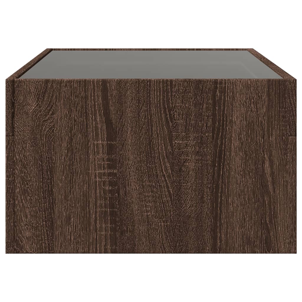 vidaXL Măsuță de cafea cu LED infinity, stejar maro, 90x50x30 cm vidaXL Măsuță de cafea cu LED infinity, stejar maro, 90x50x30 cm