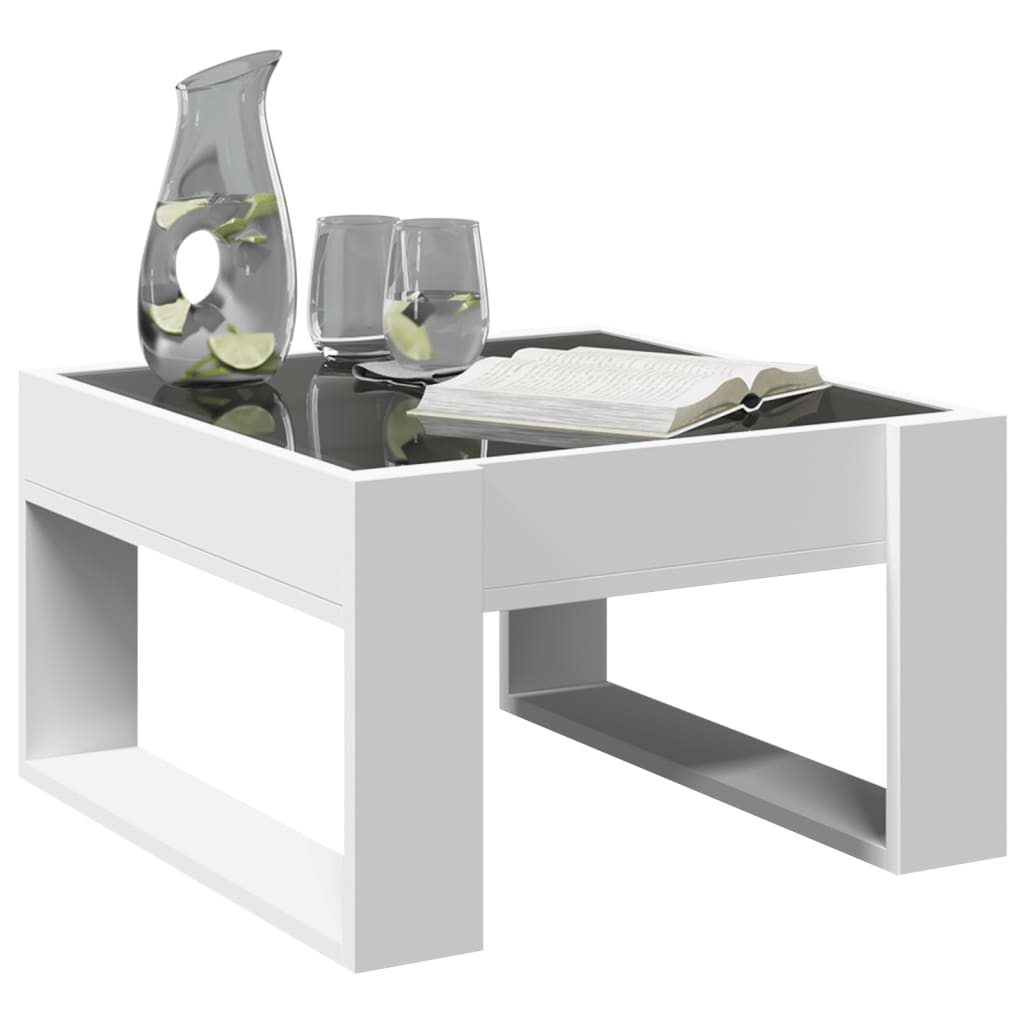vidaXL Măsuță de cafea cu LED infinity, alb, 50x53x30 cm vidaXL Măsuță de cafea cu LED infinity, alb, 50x53x30 cm